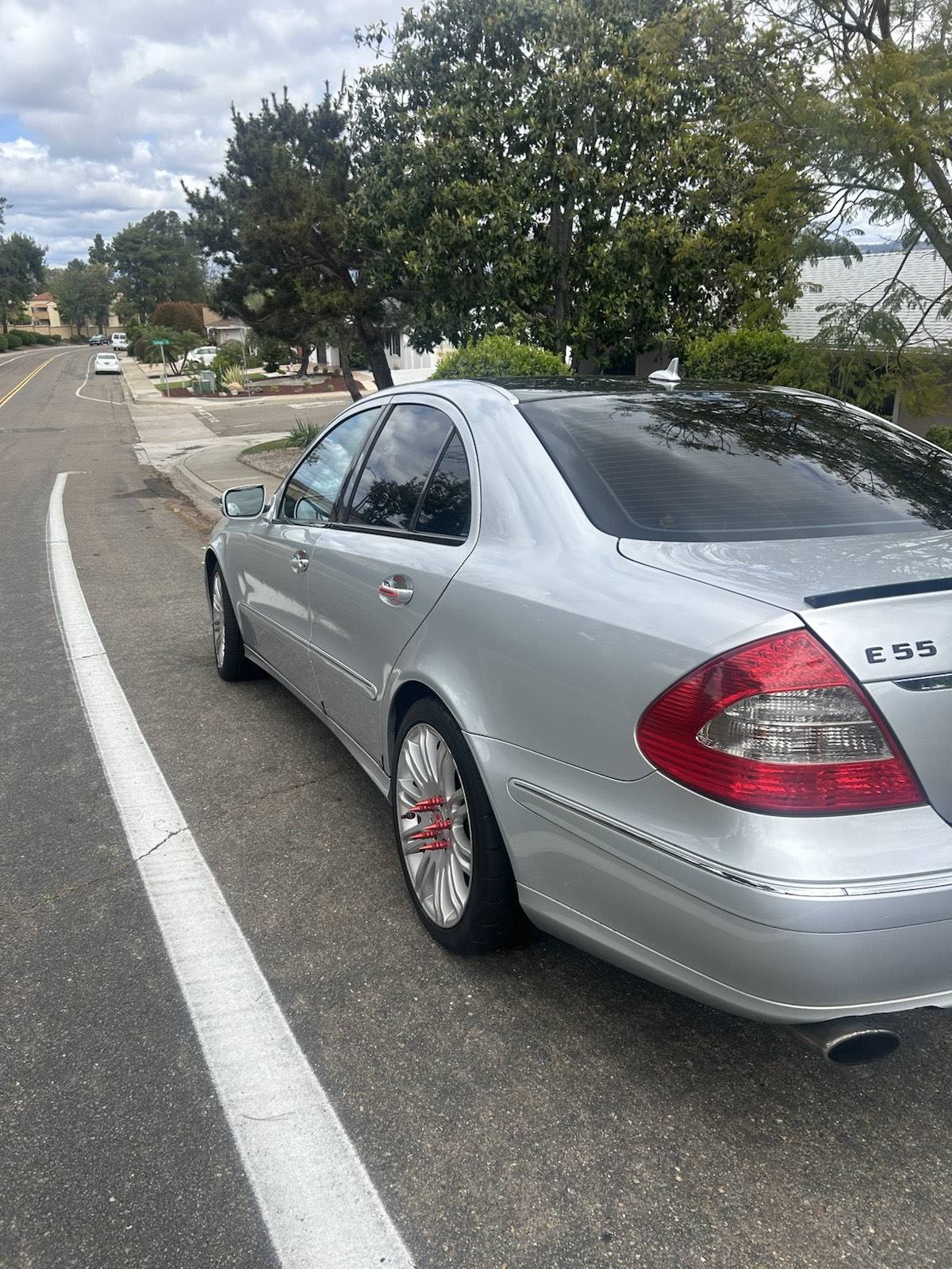 Silver Mercedes E55 washed and waxed by A-Z's Mobile Detailing